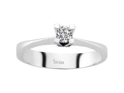 Minimalistischer Solitärring mit 0,16 Karat Labordiamant in 18K Weißgold