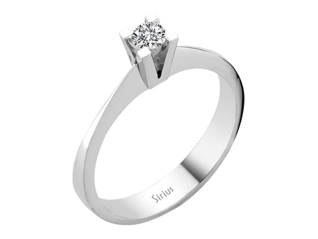 Minimalistischer Solitärring mit 0,16 Karat Labordiamant in 18K Weißgold