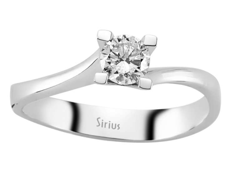 Bague solitaire avec diamant de laboratoire de 0,36 ct en Or Blanc 14 carats – Élégance classique – Bijoux haut de gamme de Rosy Lab Diamonds