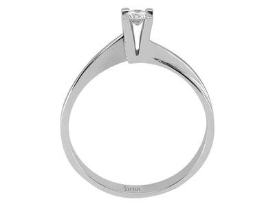 Feiner Solitärring aus 14K Weißgold mit 0,10 ct Labordiamant