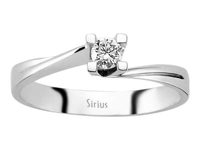 Zarter Solitärring aus 14K Weißgold mit 0,15 ct Labordiamant
