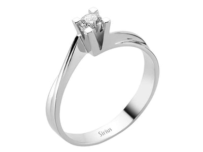 Zarter Solitärring aus 14K Weißgold mit 0,15 ct Labordiamant
