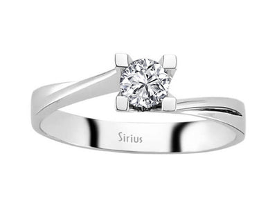 Moderner Solitärring aus 18K Weißgold mit 0,29 ct Labordiamant