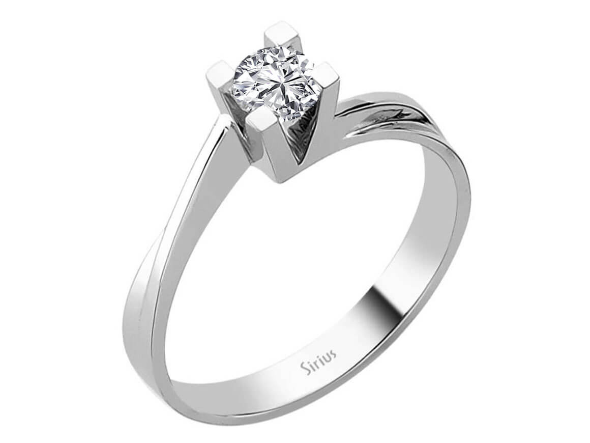 Moderner Solitärring aus 18K Weißgold mit 0,29 ct Labordiamant