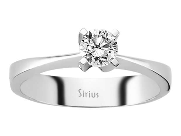 Solitärring aus 14K Weißgold mit 0,41 ct Labordiamant