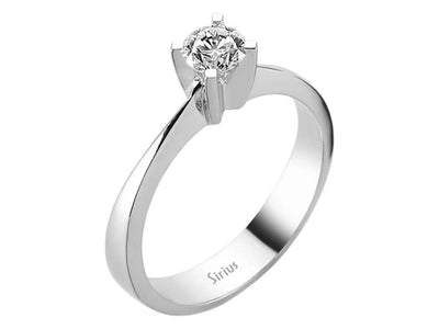 Solitärring aus 14K Weißgold mit 0,41 ct Labordiamant