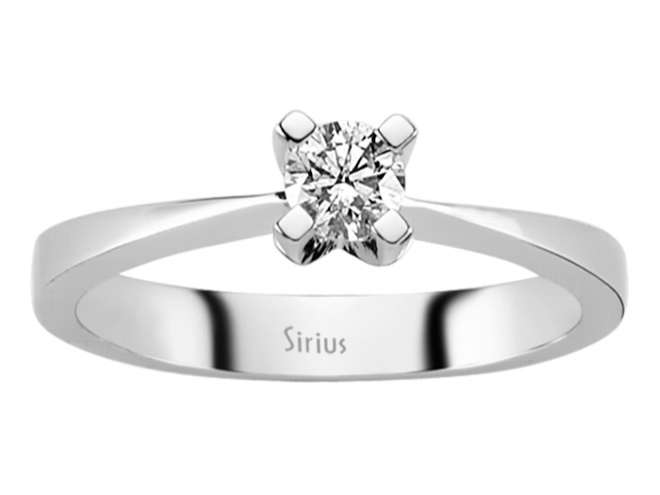 Eleganter Solitärring aus 14K Weißgold mit 0,30 ct Labordiamant