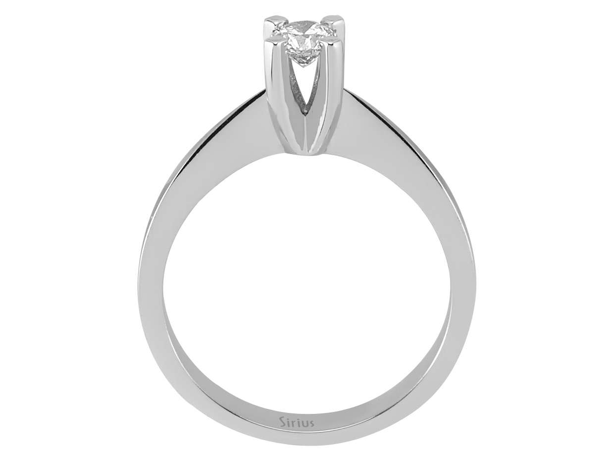 Eleganter Solitärring aus 14K Weißgold mit 0,30 ct Labordiamant