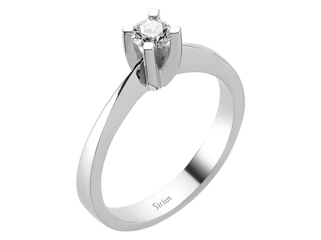 Eleganter Solitärring aus 14K Weißgold mit 0,30 ct Labordiamant