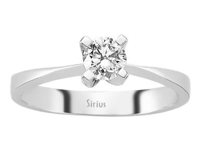 Solitärring aus 14K Weißgold mit 0,44 ct Labordiamant