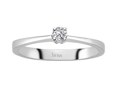 Feiner Solitärring aus 14K Weißgold mit 0,11 ct Labordiamant