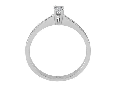 Feiner Solitärring aus 14K Weißgold mit 0,11 ct Labordiamant