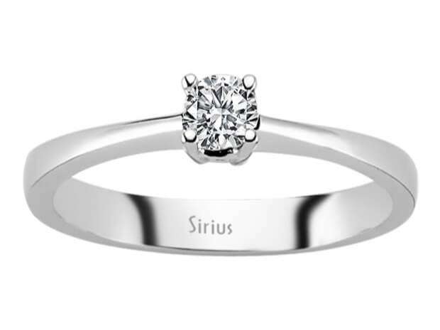 Zarter Solitärring aus 18K Weißgold mit 0,19 ct Labordiamant