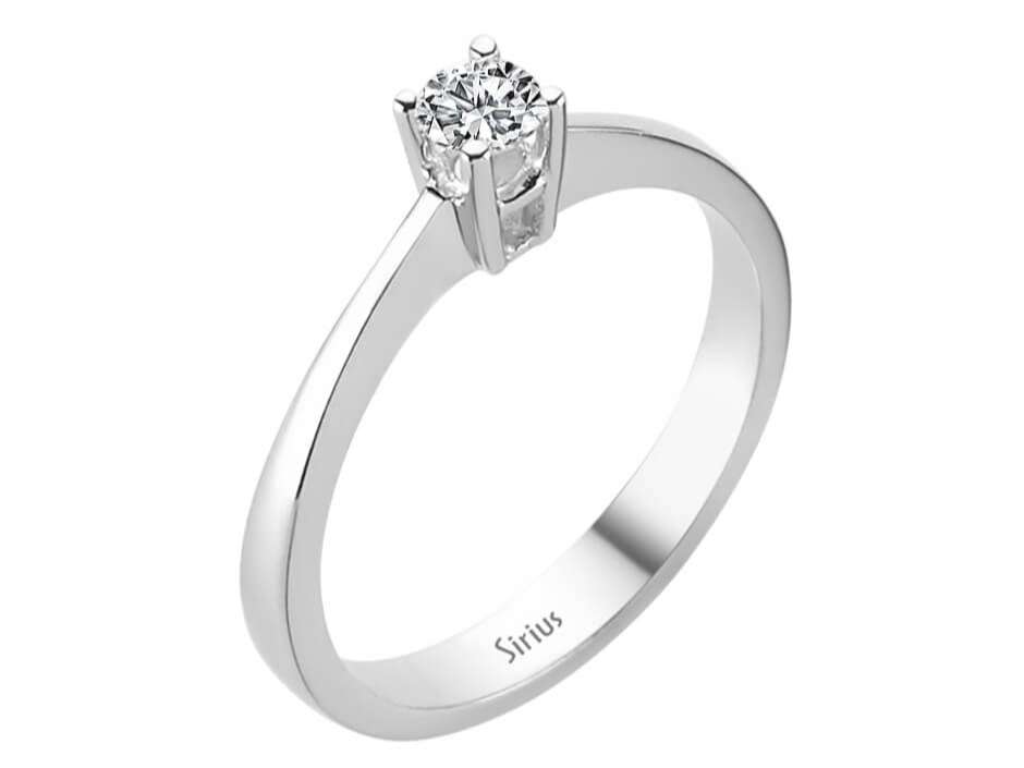 Zarter Solitärring aus 18K Weißgold mit 0,19 ct Labordiamant