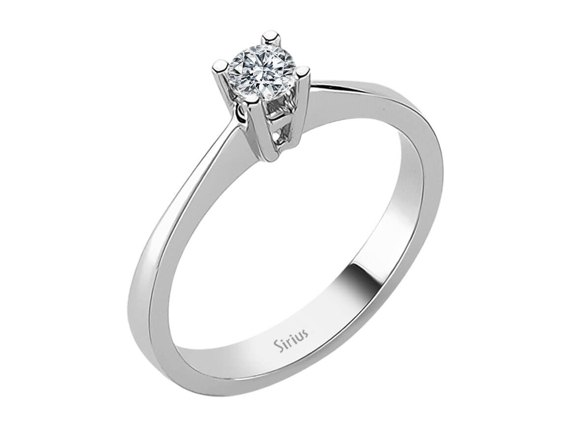 Solitärring aus 18K Weißgold mit 0,24 ct Labordiamant