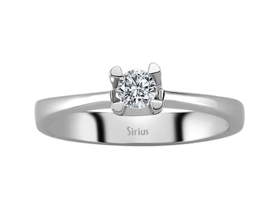 Zeitloser Solitärring aus 14K Weißgold mit 0,24 ct Labordiamant