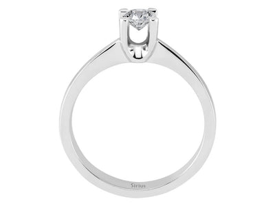 Zeitloser Solitärring aus 14K Weißgold mit 0,24 ct Labordiamant