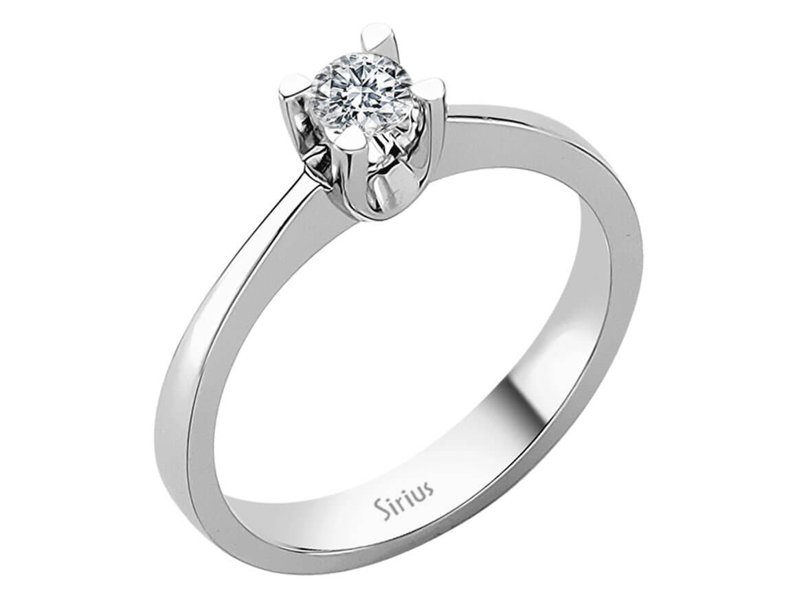 Solitärring aus 14K Weißgold mit 0,40 ct Labordiamant