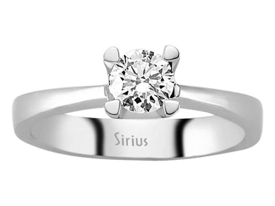 Solitärring aus 14K Weißgold mit 0,50 ct Labordiamant