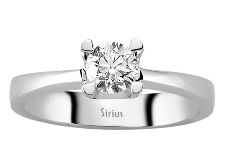 Klassischer Solitärring aus 14K Weißgold mit 0,58 ct Labordiamant