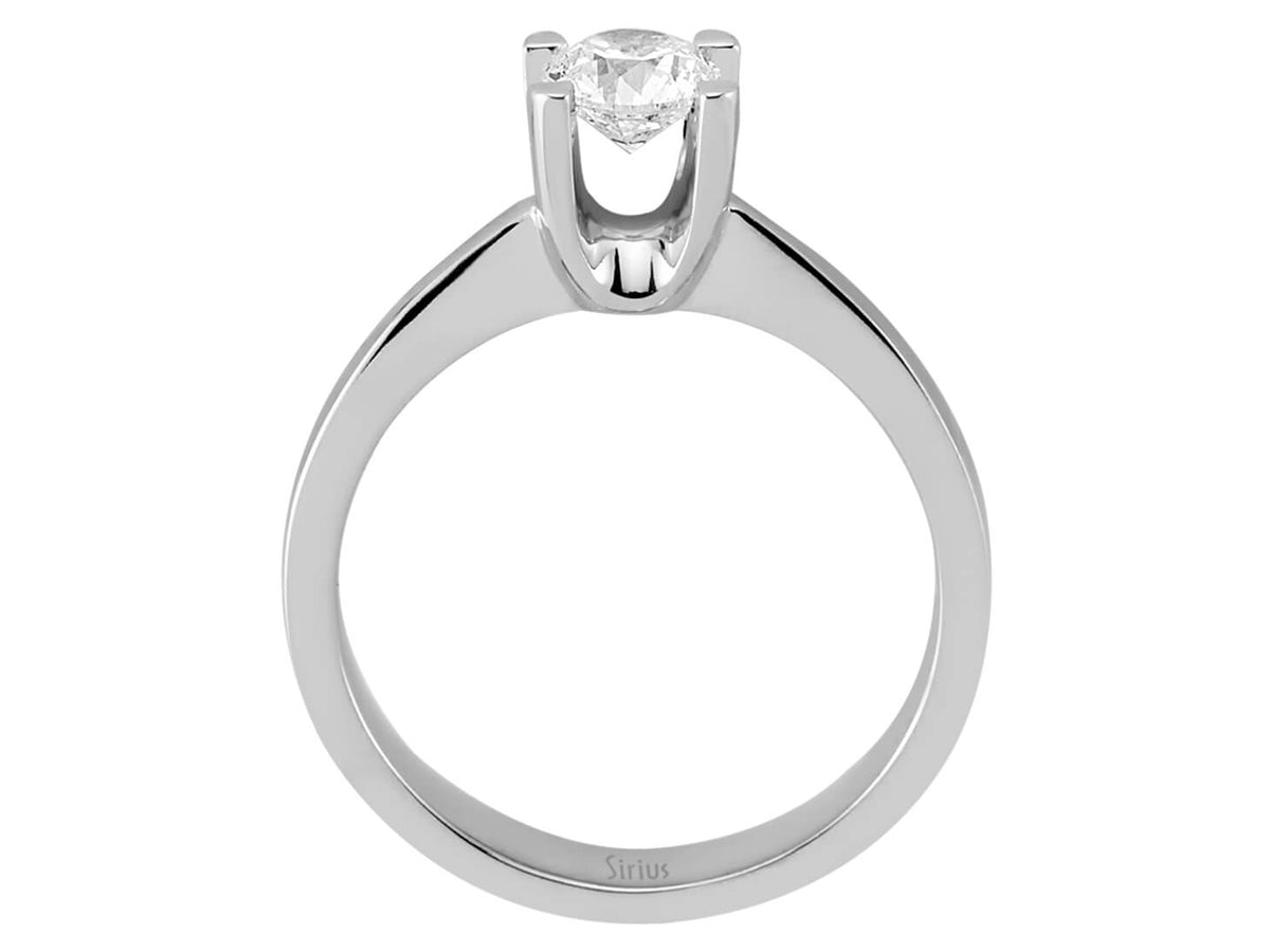 Bague solitaire avec diamant de laboratoire de 0,58 ct en Or Blanc 14 carats – Classique et éclatante – Bijoux haut de gamme de Rosy Lab Diamonds