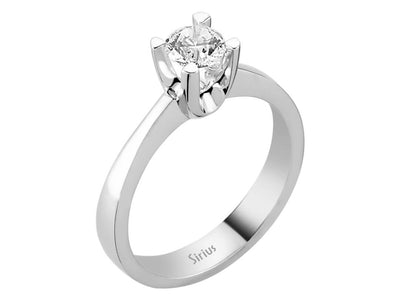 Solitärring aus 14K Weißgold mit 0,50 ct Labordiamant