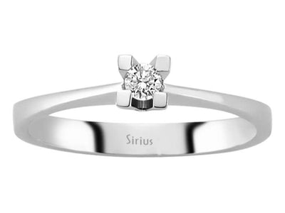 Feiner Solitärring aus 14K Weißgold mit 0,10 ct Labordiamant