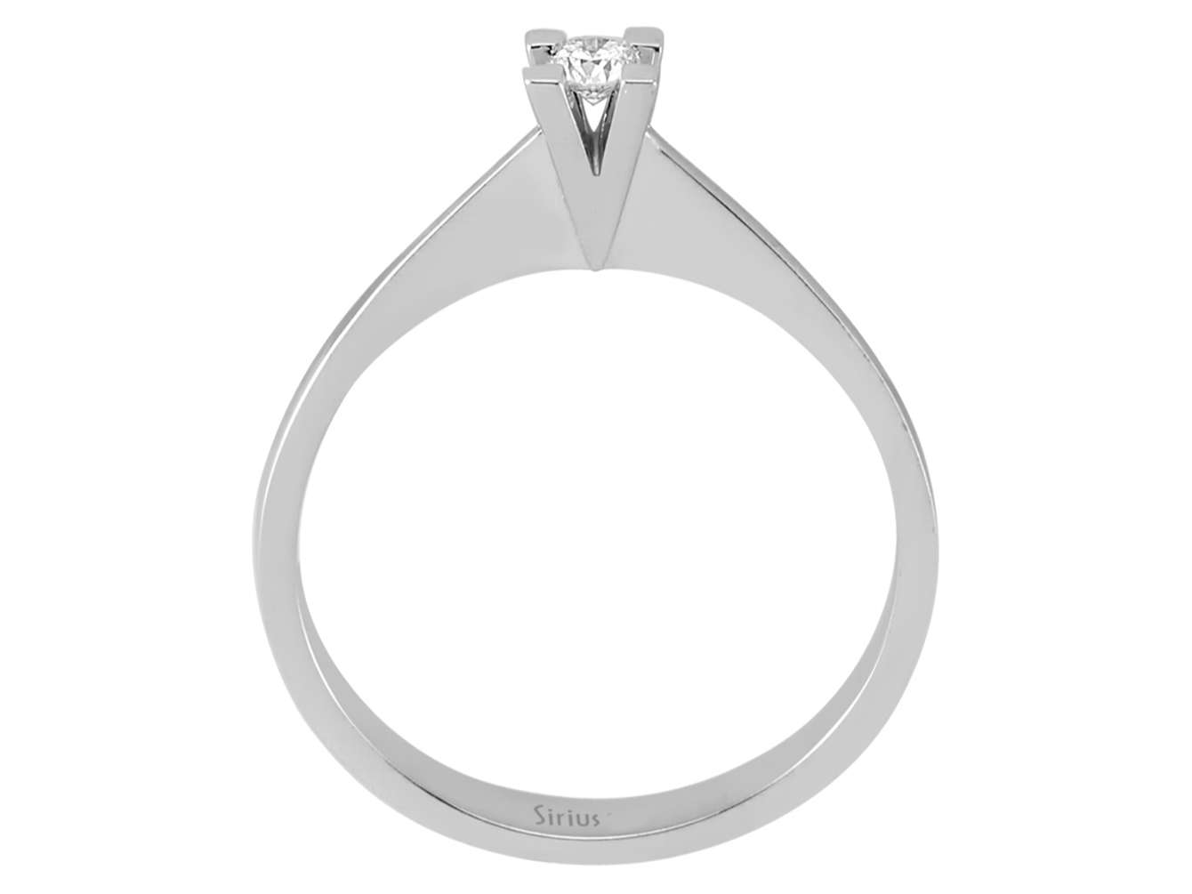 Feiner Solitärring aus 14K Weißgold mit 0,10 ct Labordiamant