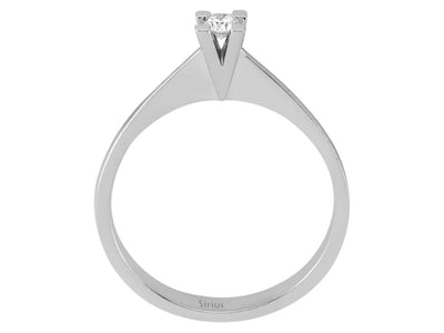 Feiner Solitärring aus 14K Weißgold mit 0,10 ct Labordiamant