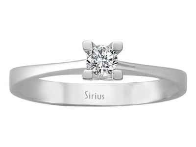 Minimalistischer Solitärring aus 18K Weißgold mit 0,15 ct Labordiamant