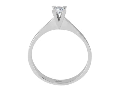 Minimalistischer Solitärring aus 18K Weißgold mit 0,15 ct Labordiamant