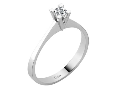 Minimalistischer Solitärring aus 18K Weißgold mit 0,15 ct Labordiamant
