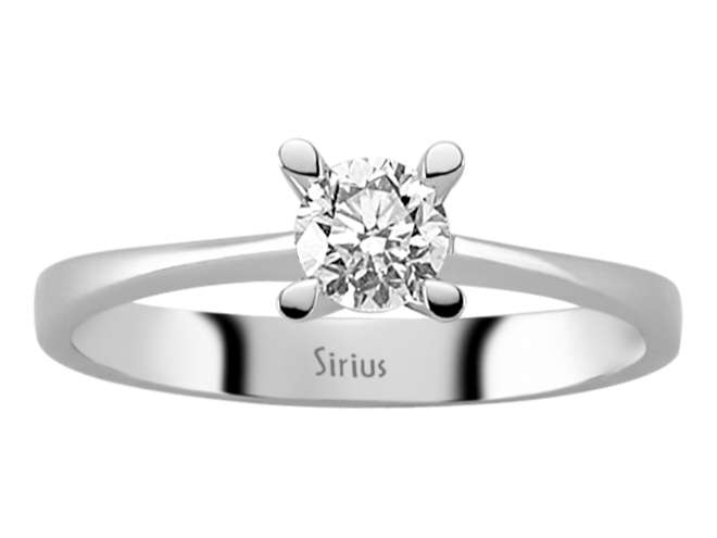 Solitärring aus 14K Weißgold mit 0,39 ct Labordiamant