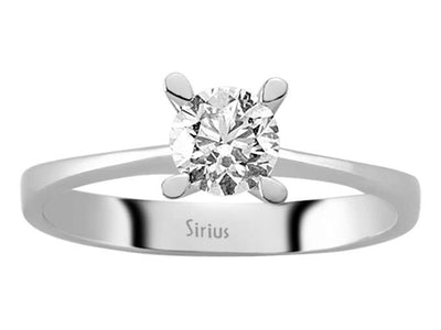 Solitärring aus 18K Weißgold mit 0,53 ct Labordiamant