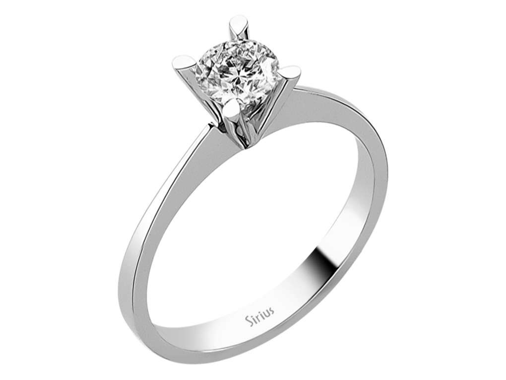 Solitaire Ring with a 0.53 ct Lab Grown Diamond in 18K White Gold – Brilliant & Elegant – High-Quality Jewelry by Rosy Lab Diamonds