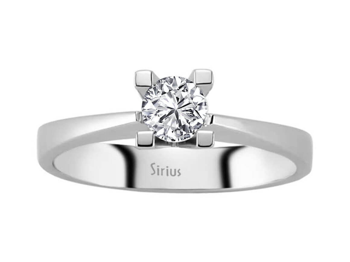 Solitaire Ring with a 0.40 ct Lab Grown Diamond in 14K White Gold – Timeless & Elegant – High-Quality Jewelry by Rosy Lab Diamonds