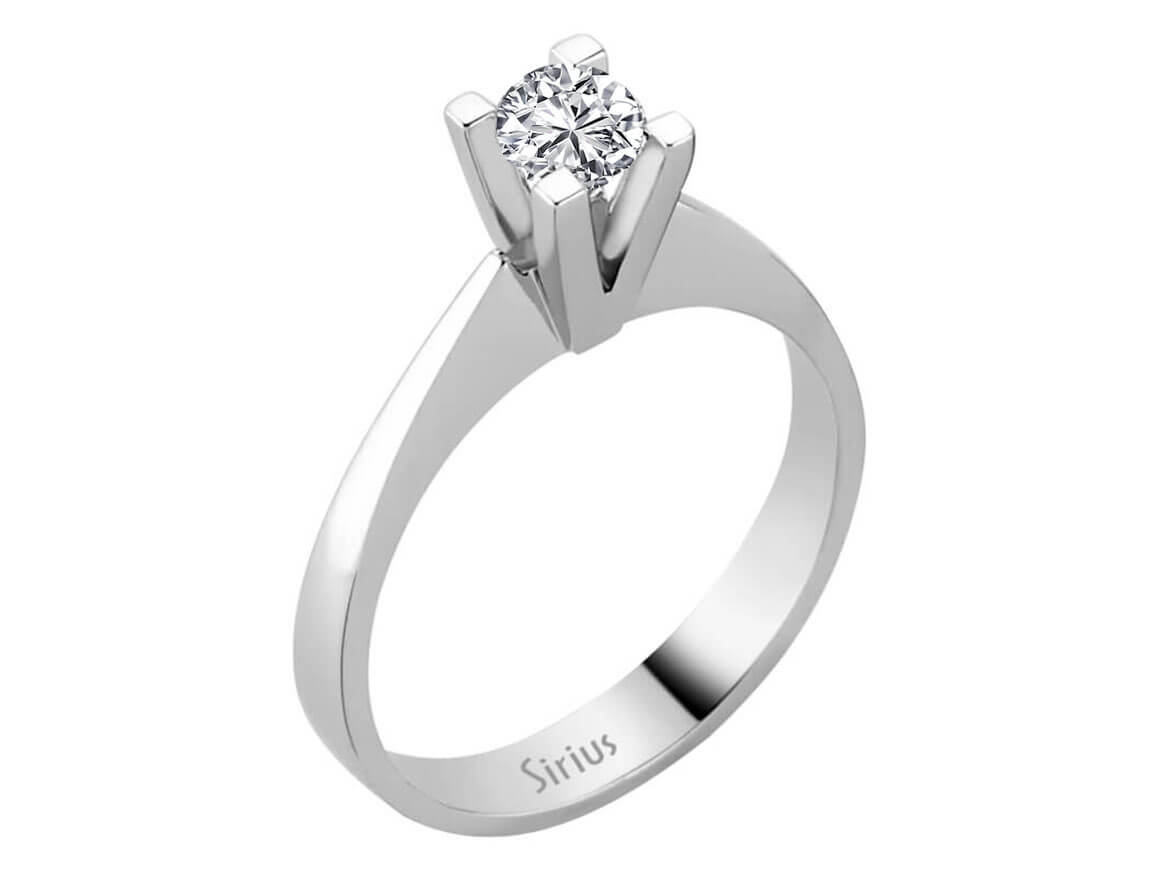 Solitärring aus 14K Weißgold mit 0,40 ct Labordiamant