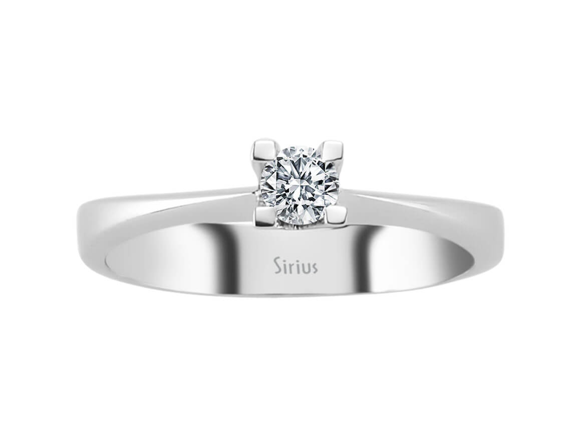 Bague solitaire avec diamant de laboratoire de 0,23 ct en Or Blanc 18 carats - Simple et élégante - Bijoux haut de gamme de Rosy Lab Diamonds