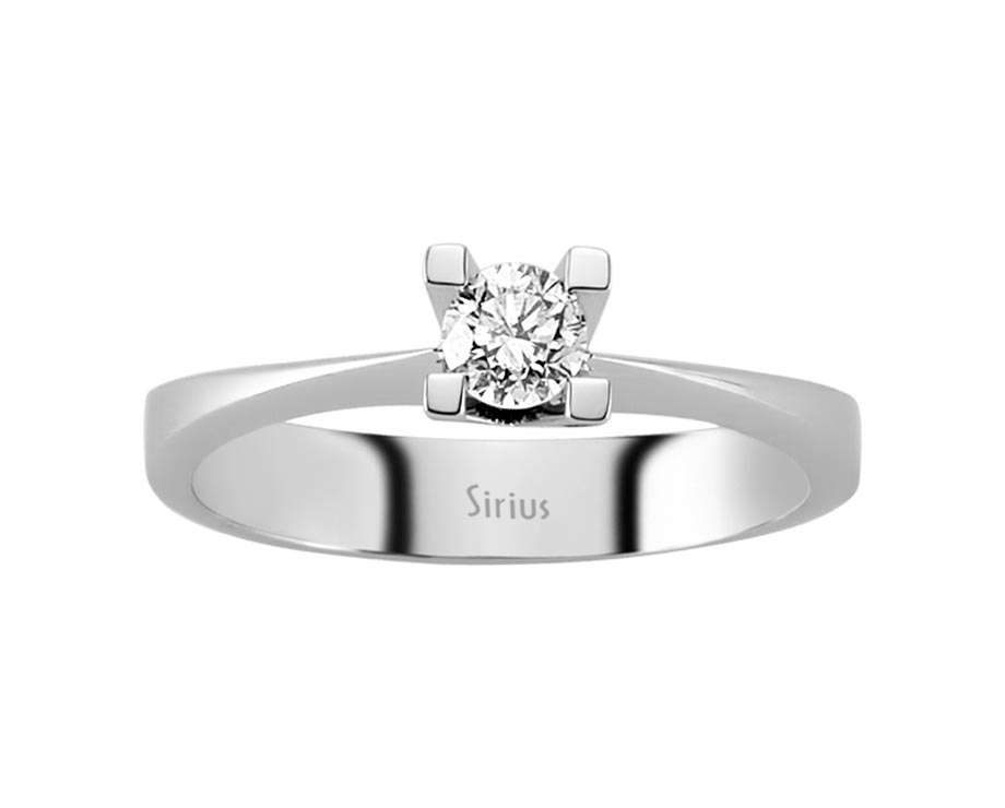 Schlichter Solitärring aus 14K Weißgold mit 0,30 ct Labordiamant