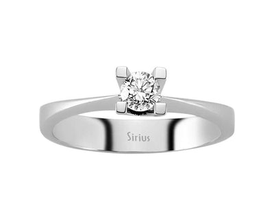 Schlichter Solitärring aus 14K Weißgold mit 0,30 ct Labordiamant