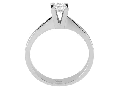 Schlichter Solitärring aus 14K Weißgold mit 0,30 ct Labordiamant