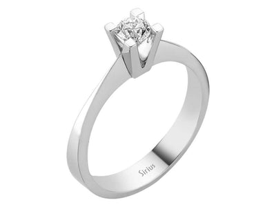 Schlichter Solitärring aus 14K Weißgold mit 0,30 ct Labordiamant