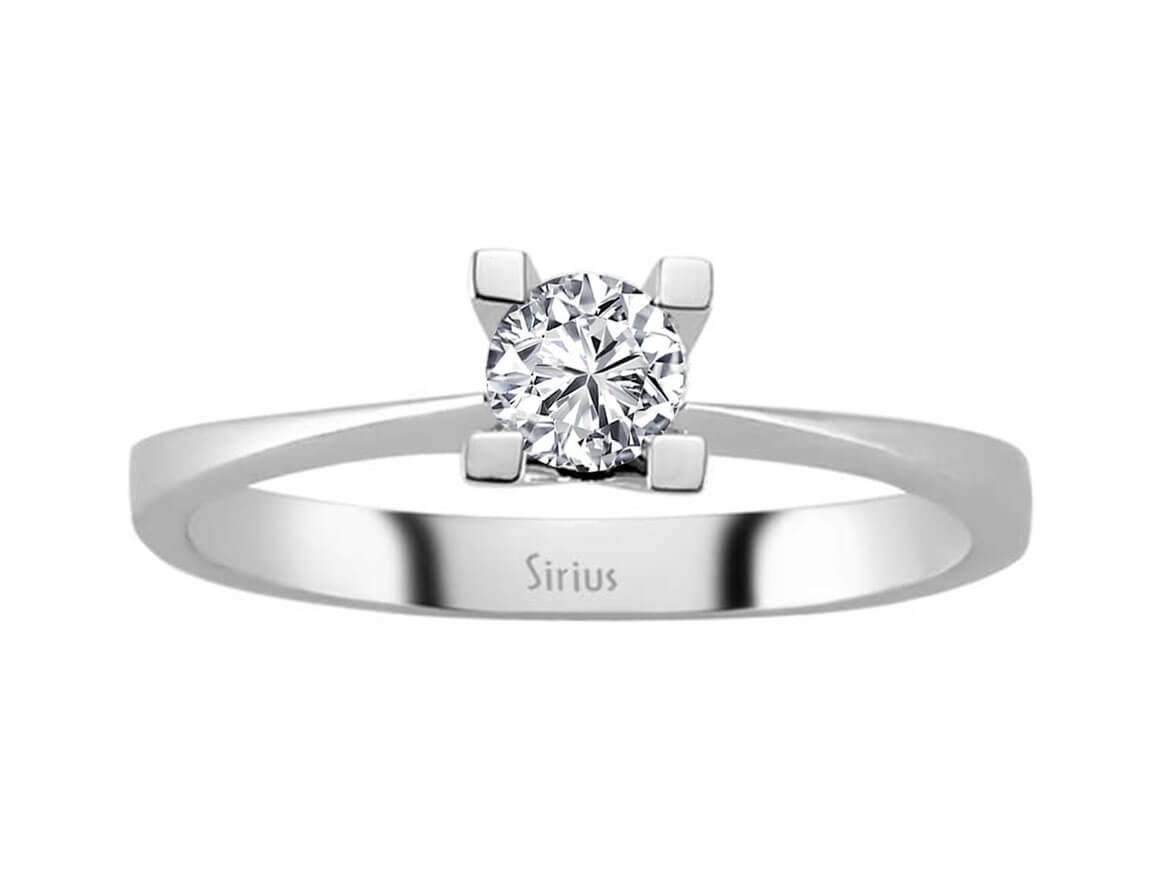 Moderner Solitärring aus 18K Weißgold mit 0,26 ct Labordiamant