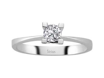 Moderner Solitärring aus 18K Weißgold mit 0,26 ct Labordiamant