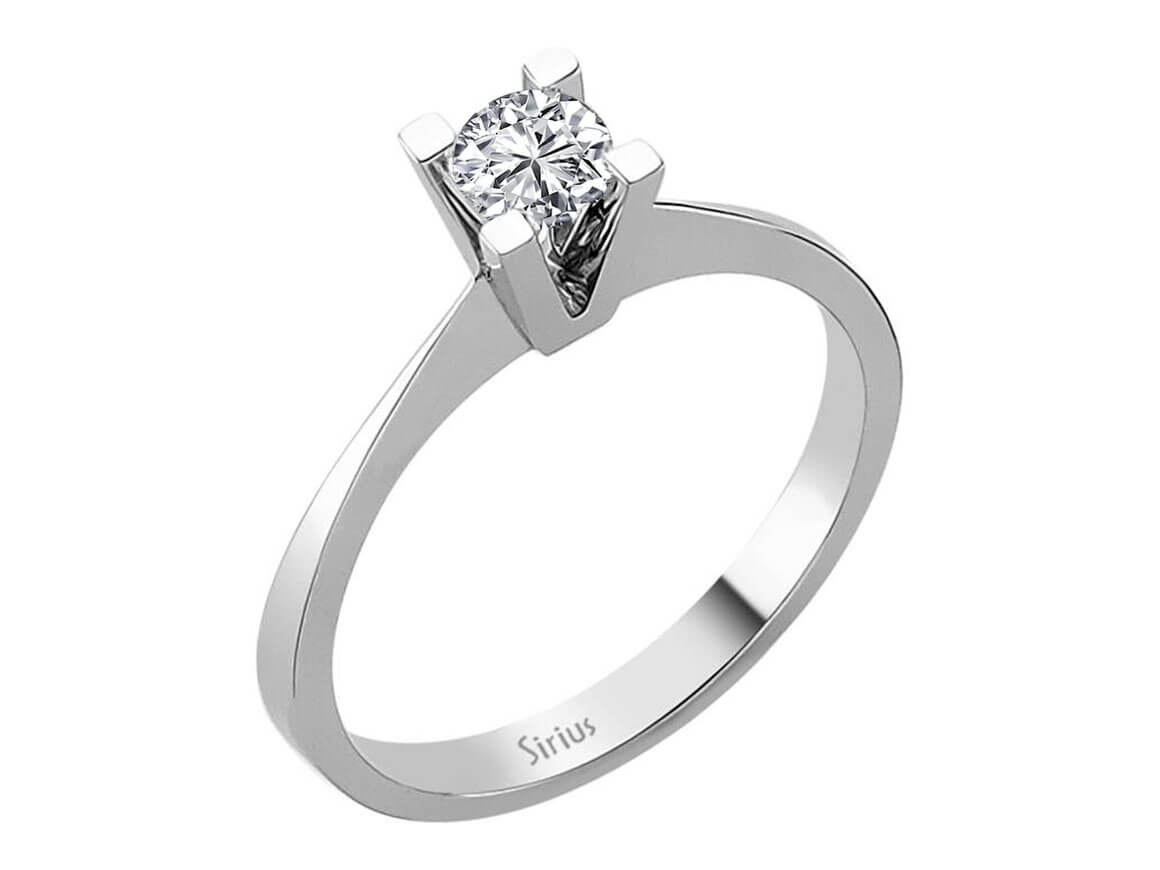 Moderner Solitärring aus 18K Weißgold mit 0,26 ct Labordiamant