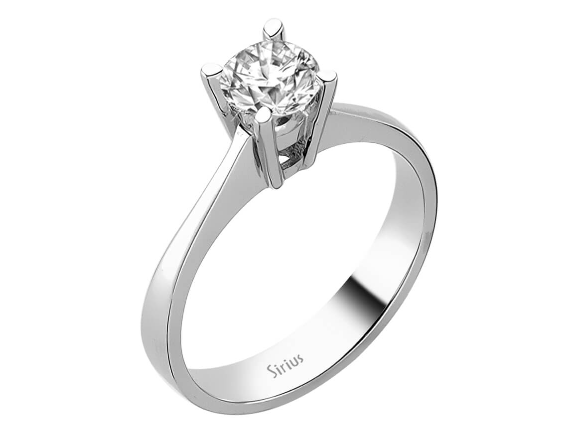 Solitärring aus 14K Weißgold mit 0,75 ct Labordiamant