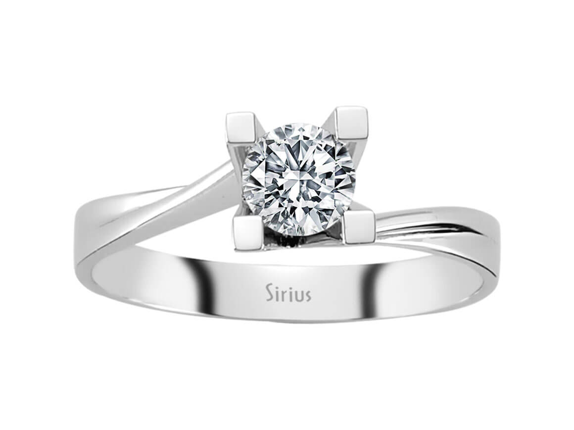 Stilvoller Solitär-Diamantring mit 0,53 ct in 14K Weißgold