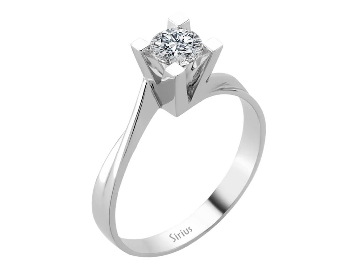 Stilvoller Solitär-Diamantring mit 0,53 ct in 14K Weißgold
