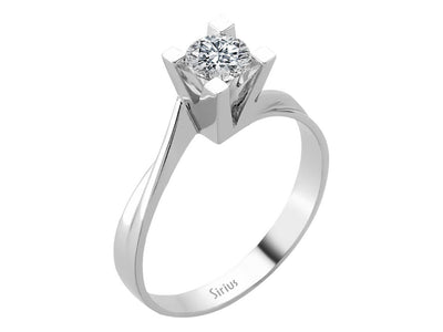Stilvoller Solitär-Diamantring mit 0,53 ct in 14K Weißgold
