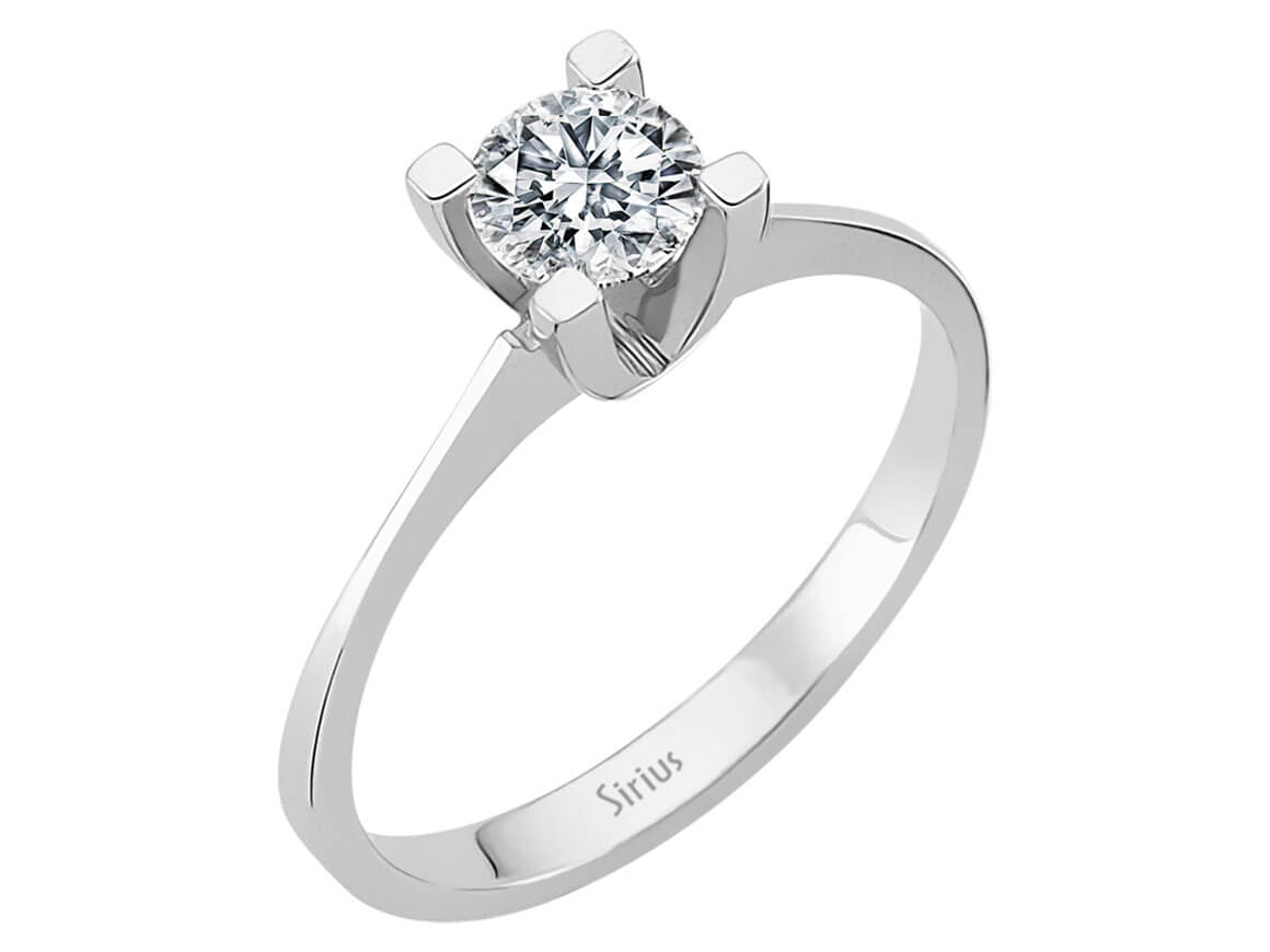 0,58 ct Pırlanta Tektaş Yüzük - 14K Beyaz Altın - Zamansız Stil - Rosy Lab Diamonds'tan kaliteli Mücevher